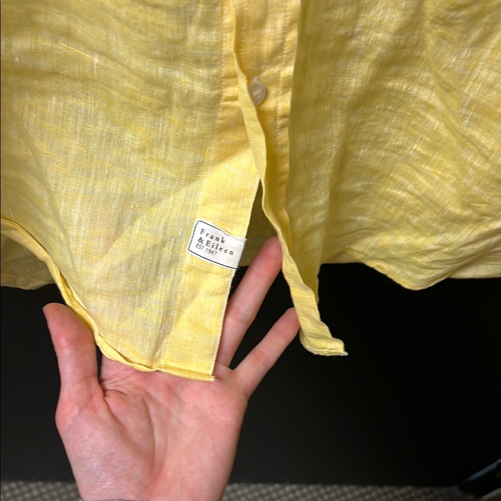 Frank & Eileen Light Yellow Casual Shirt linen - Picture 2 of 7